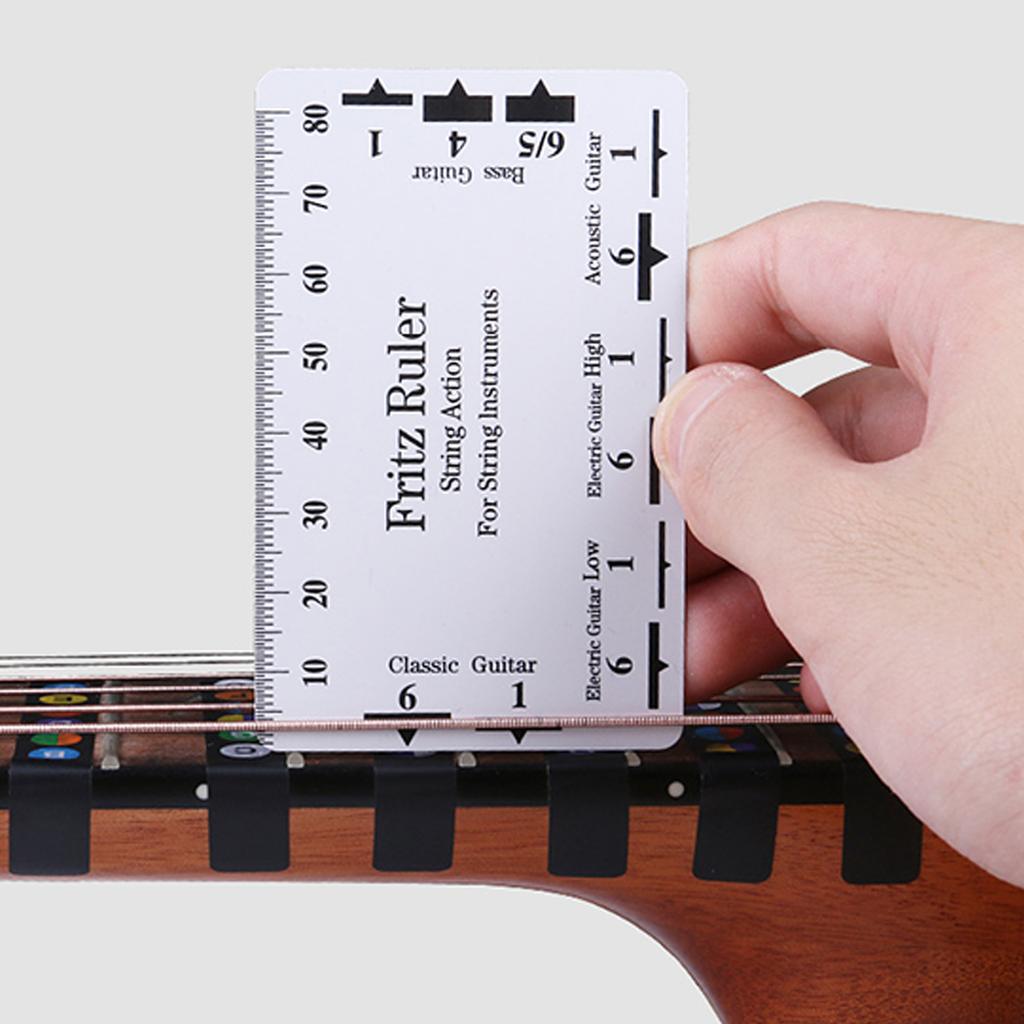 Guitar Set Up Repairing Luthier Tool for Guitar Ukulele Banjos Guitar String Action Gauge Ruler Guitar Height Gauge