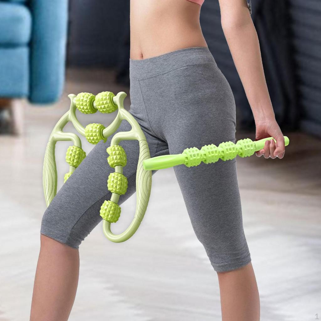 2 Pieces Massage Roller Versatile Portable,Fitness,Handheld,Circular Leg Clamp Tool for