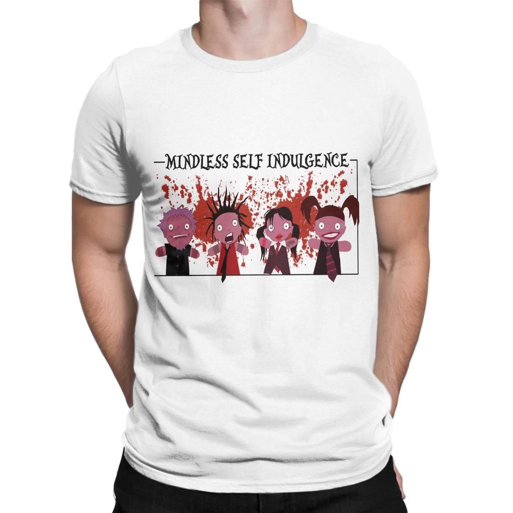 Mindless Self Indulgence T-Shirts Men  Funny Cotton Tee Shirt Round Collar Short Sleeve T Shirt Birthday Present Clothing