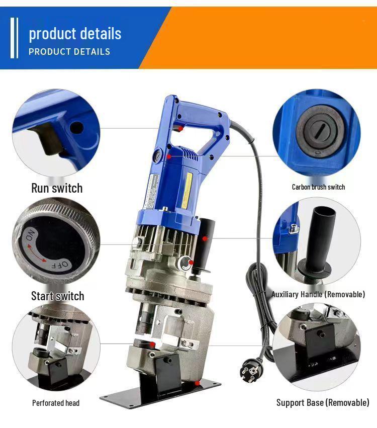 Electric Hydraulic Handheld Steel Punching Machine for Angle and Channel Steel