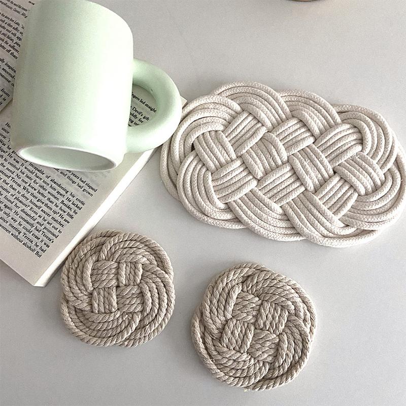 Coaster Handmade Rattan Thread Jute Mat For Home Table Decoration ...