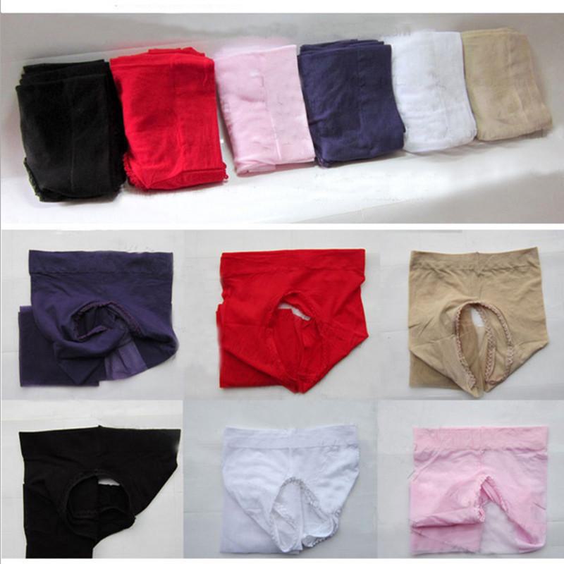 Mehrfarbige Strümpfe mit offenem Schritt – Sexy Dessous für Damen