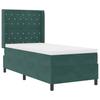 Box Spring Bed with Mattress Dark Green 90 X 190 Cm Velvet