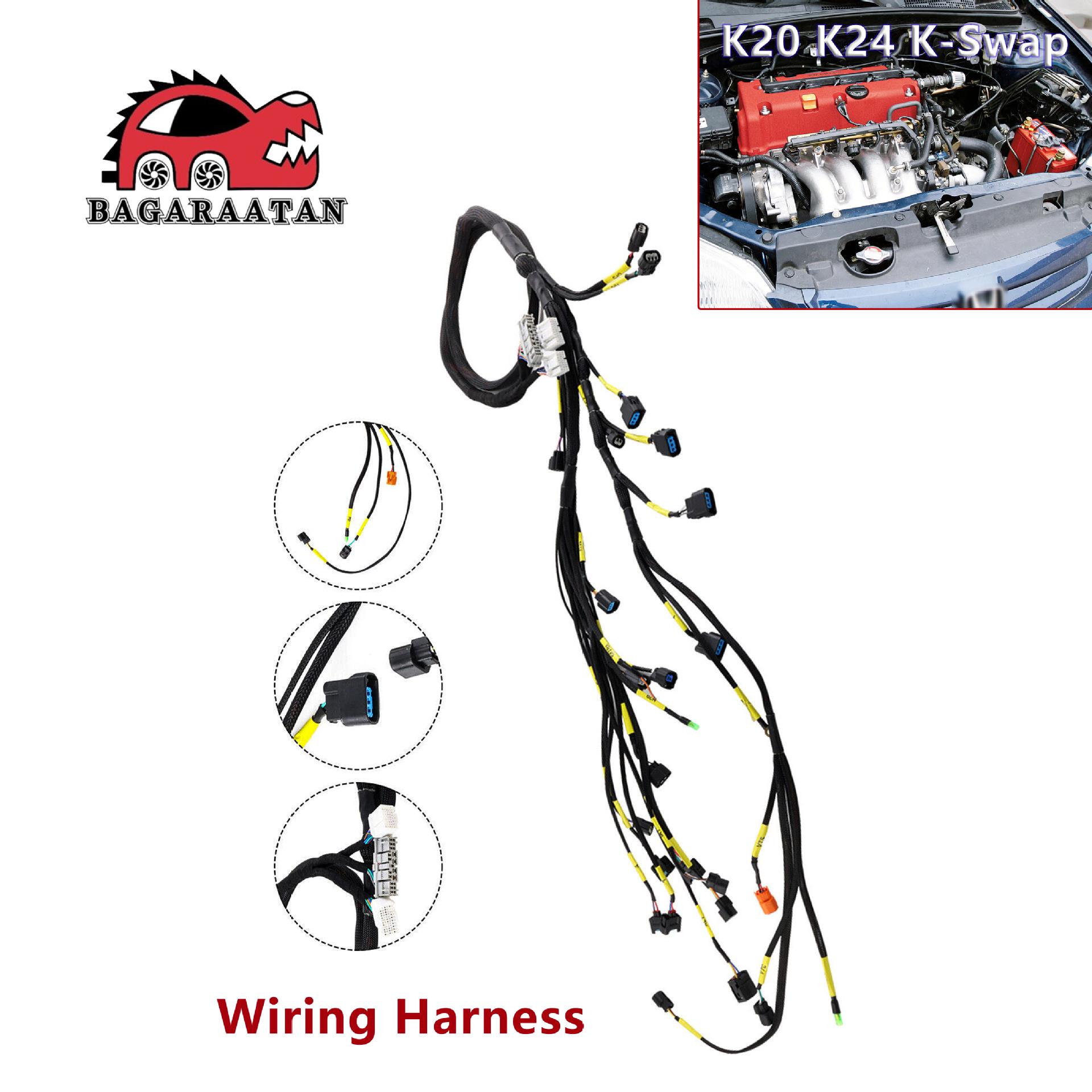 Комплект проводки двигателя K20 для Honda Civic 01-05/RSX 02-04 (для K-свапа) White Meteors