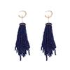 Personality retro elegance trend beaded fringed linear earrings banquet party exquisite versatile earrings women