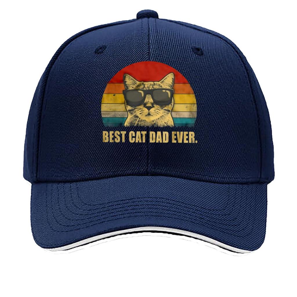 Retro Best Cat Dad Themed Design Hip Hop hat Fashion Outdoor Sports Sandwich Baseball Cap