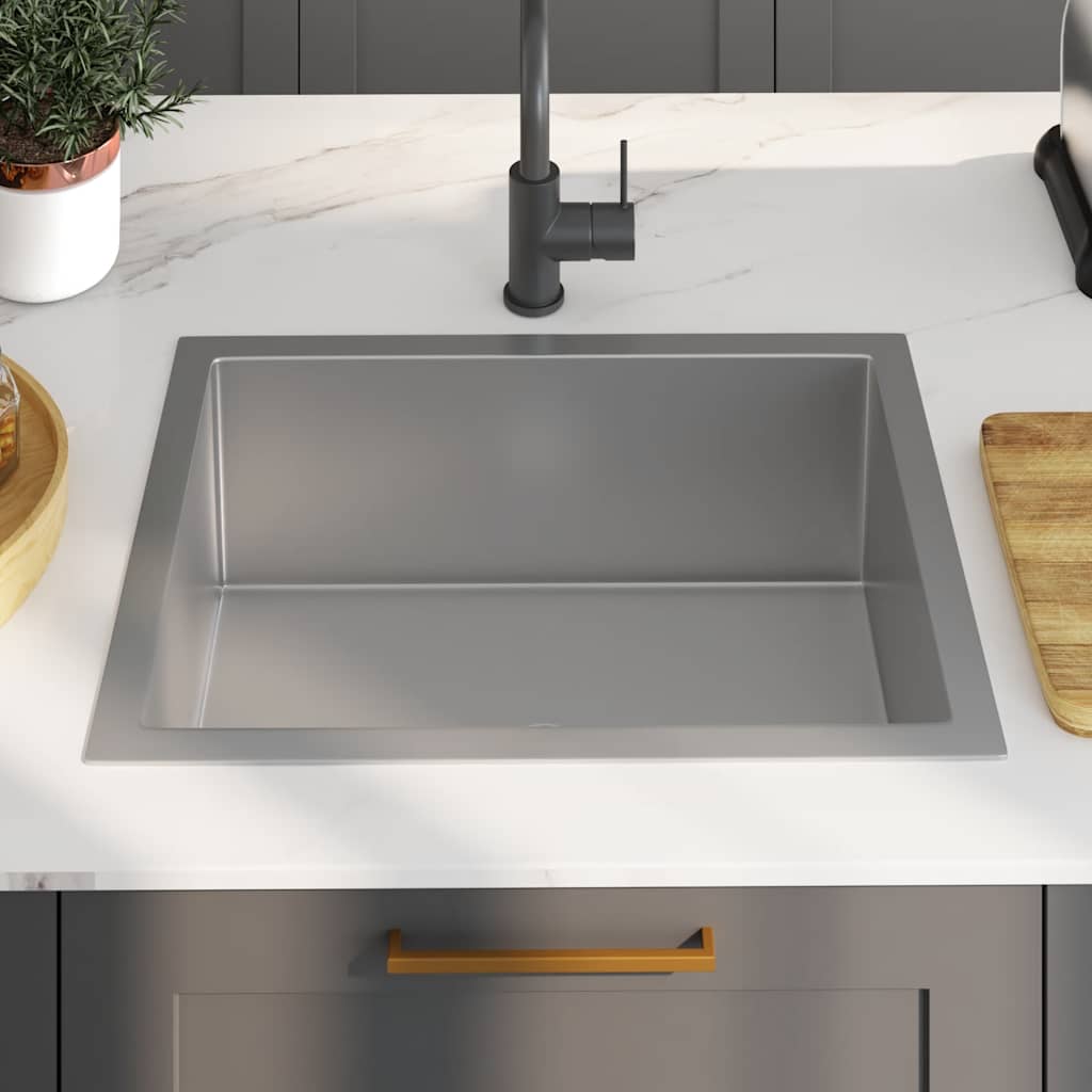 Vidaxl Handmade Kitchen Sink, Stainless Steel