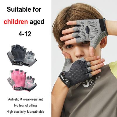 Kinder Fahrrad Handschuhe Skateboard Handschuhe Anti-Rutsch Sommer Frühling Sport Atmungsaktiv Halbfinger Handschuhe Stoßdämpfend Kinder im Alter von 4-12