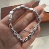 Xiaomi 100% Solid 925 Sterling Silver Retro Bracelet for Women Geometric Vintage Letters Pearl Stone Simple Bracelet Birthday Gift