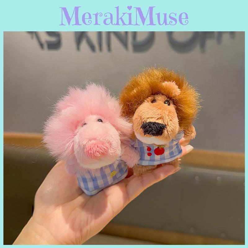 Pajamas Cute Plaid Nien Lion Cartoon Plush Toy Pendant  Keychain Gift For