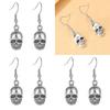 Trendy Fashion Statement Skull Head Pendant Earrings For Women Geometric Design