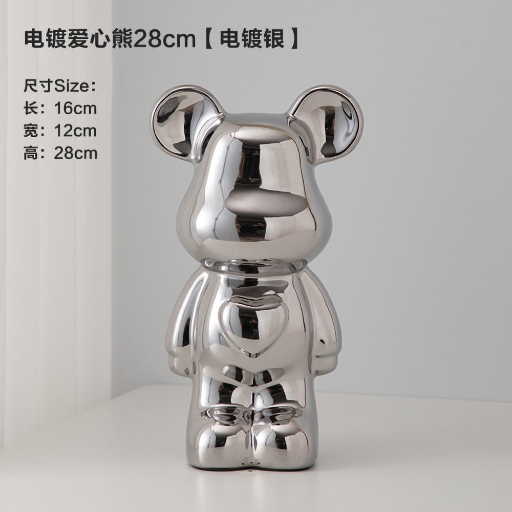 18-28CM European Electroplating Ceramic Care Bear Doll Ornament Home Desktop Living Room Decoration Ornament Decorative Figurine