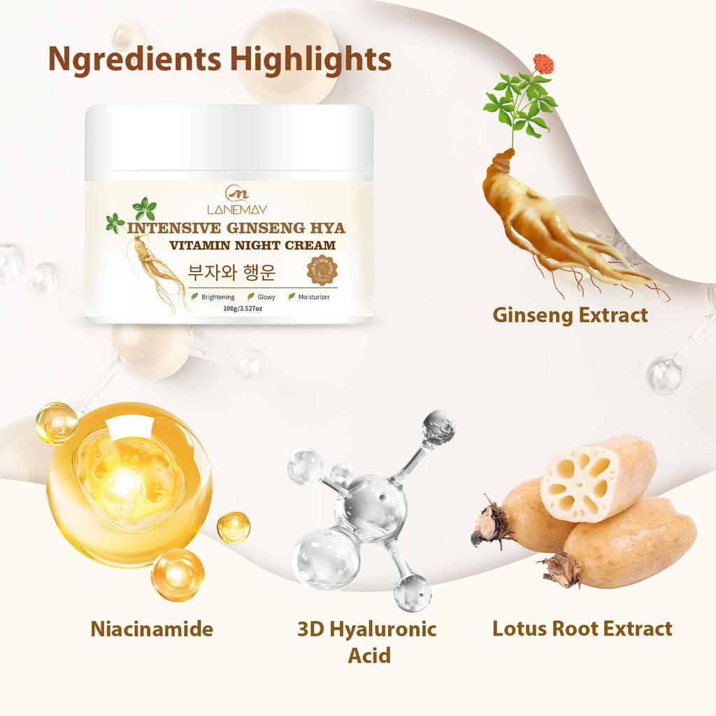 Vitamin C Night Cream- Deeply Hydrates and Firms the Skin, Even Out the Skin Tone, Suitable for All Skin Types As a Night Moisturizer,100g
