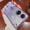 KADEM Phone Cover for Oppo A58 4G Case Flower Decor Phone Shell with Rhinestone
