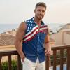 Men's Workwear Lapel Button-Down Vest Shirt - Lightweight Sleeveless Top