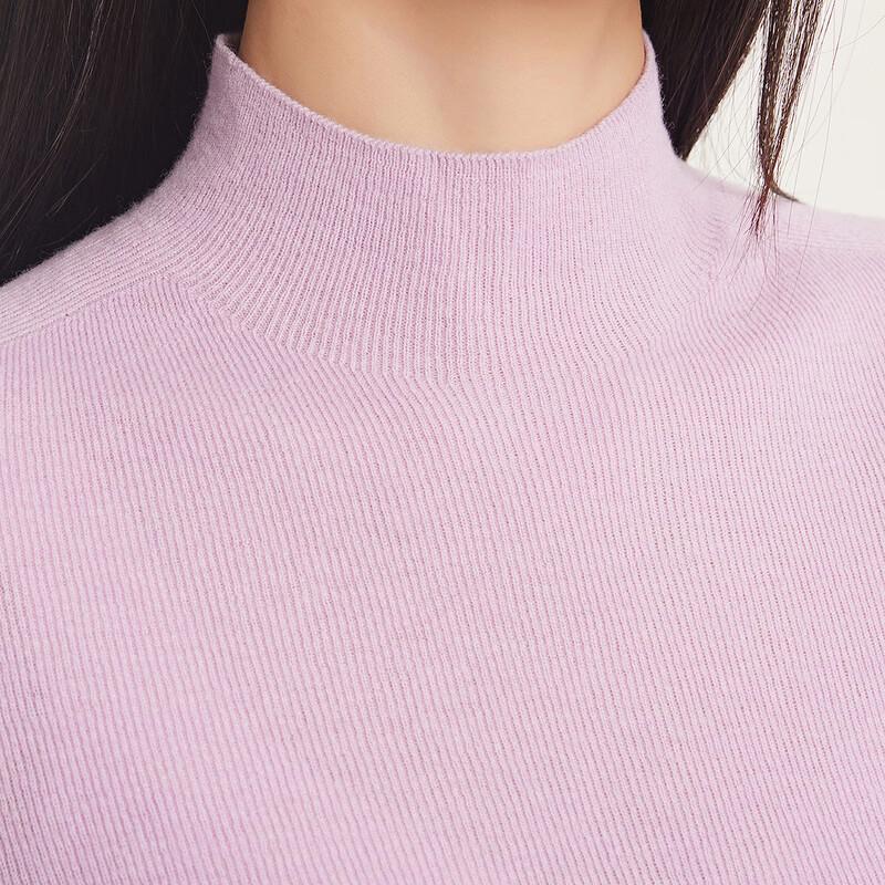 FAPAI Women's 100% Lambswool Slim Fit Semi-High Neck Sweater