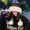 Yousheng Women Quilted Hat Winter Padded Warm Hat with Cute Pom Pom Ear Protection Fuzzy Hat with Drawstring for Autumn Winter Street Daily Wear