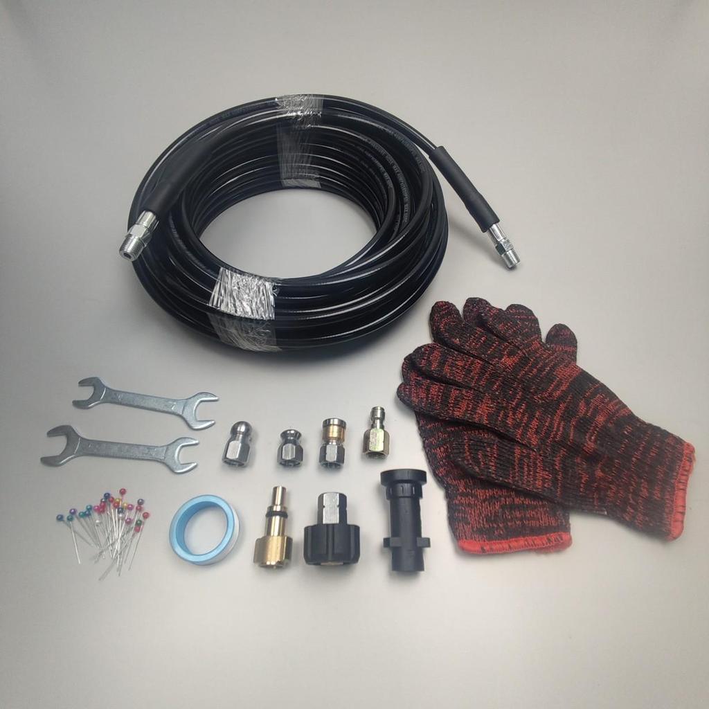 High-Pressure Sewer Jetter Kit with M22-1/4 Hose and Ground Rat Nozzle
