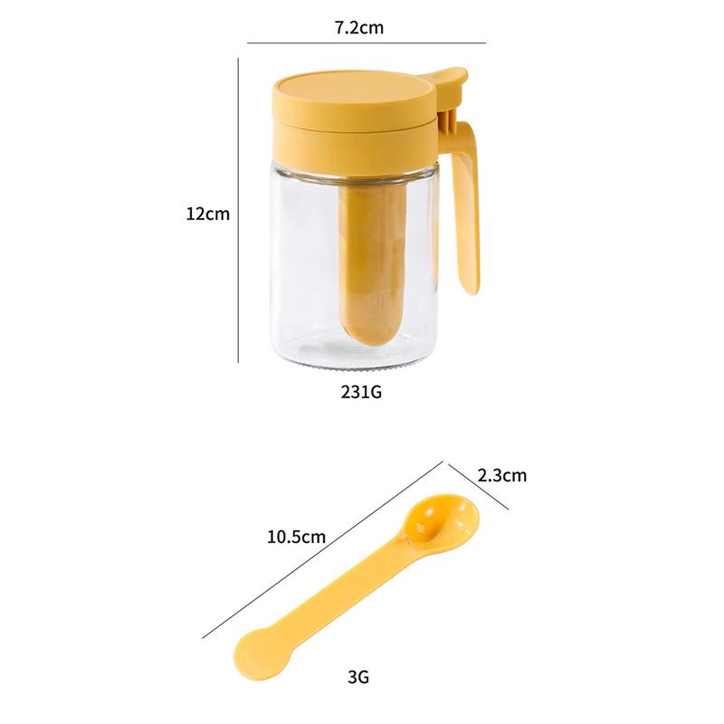 Food Grade Glass Spice Jar With Airtight Lid And Attached Spoon Perfect For Kitchen Cooking Baking Seasoning Storage