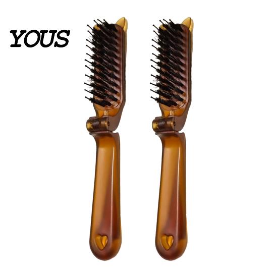 Portable Hair Comb 1/2/3Pcs Boar Bristle Foldable Brush, Men Women Detangling Lightweight Folding Styling Travel for All Types