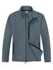 YSENTO Fleece Casual Coat with Stand Thick Windproof Outerwear with Lightweight Warmth for Outdoor Grayish Size L Men's Jacket, Zip-Up Collar,
