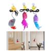 2Pcs Door Mounted Cats Play Toy Mouse Elastic Mouse Toy with Squeaker Door Hanging Plush Teaser Toy for Pet Entertainment
