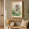 Nursery Plant Wall Art, Cute Giraffe Elephant Zebra Safari Canvas Painting, Animal Poster Print for Baby Kids Bedroom Decor