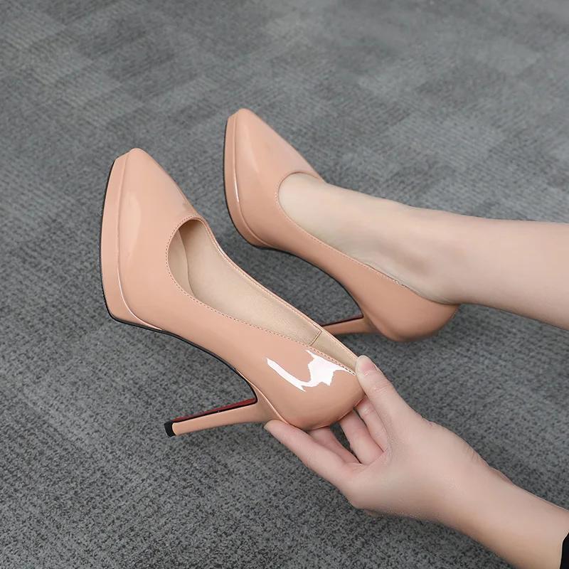 Exquisite High Heel Women's Shoes 12CM Ultra High Heel Shallow Mouth Pointed Fashion Casual Sandals High Quality Women's Shoes