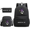 Murder Drones Themed 3-Piece School Set: Backpack Shoulder Bag Pencil Case Teens