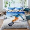Ski Sports Duvet Cover Set Full Size Winter Sports Skiing Bedding Sets Snow Mountain Landscape Comforter Cover for Boys Girls369