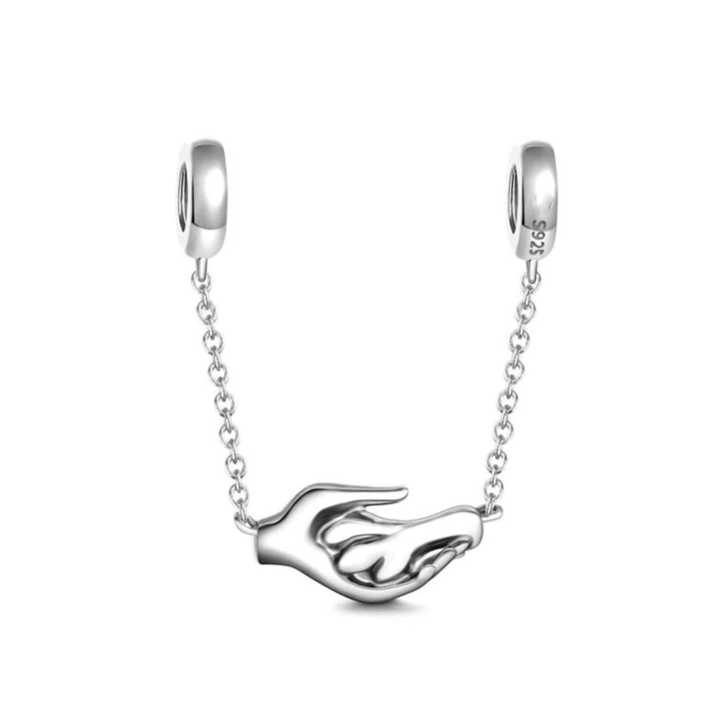 925 Silver Palted Safety Chain Mon Charm Fit Pendant Bracelet Making DIY Fashion Jewelry For Women