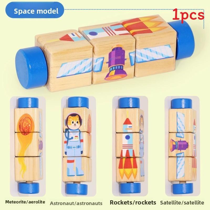 Toddler 3d Wooden Rotating Puzzle Toy For Cognitive Growth And Dexterity Hand