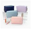 Cosmetic Bag Women Popular Product Pu Hand-Held Portable Square Waterproof Zipper Cute Travel Makeup Skincare Bag