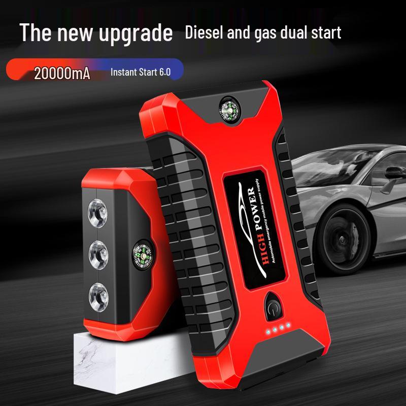 Outdoor Car Jump Starter & Power Bank: 12V High-Capacity Battery for Strong Emergency Starts