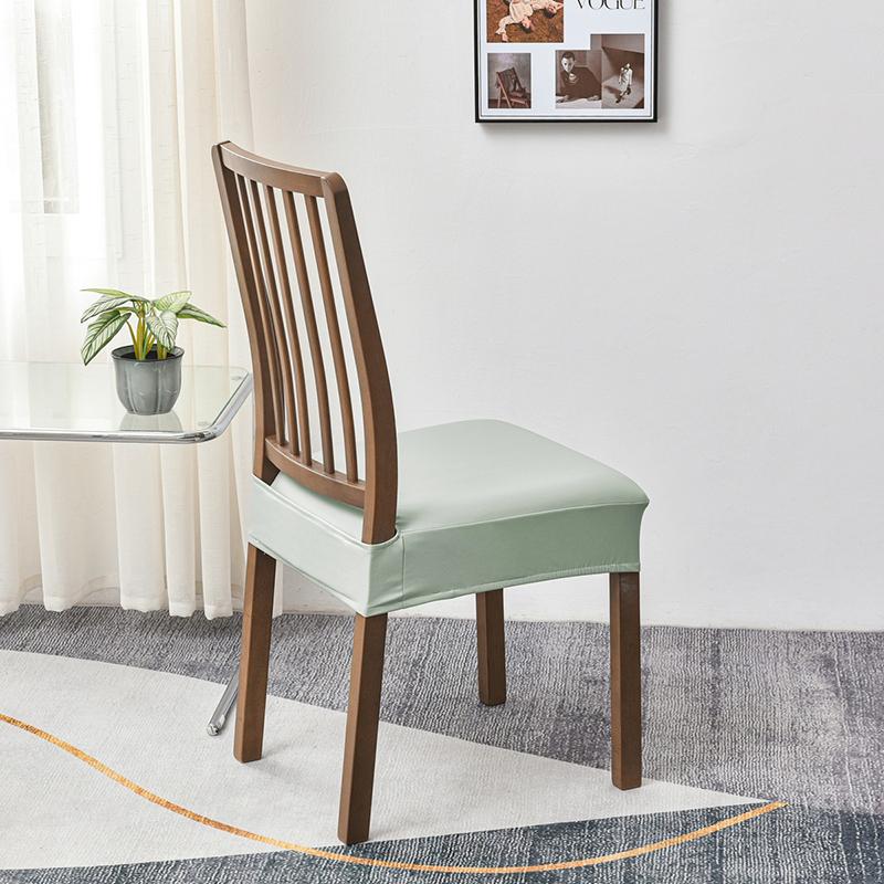 Elastic Square Chair Cover Waterproof PU Leather Home Dining Chair Seat Cover Decor Dust Slipcover Stool Cushion Removable