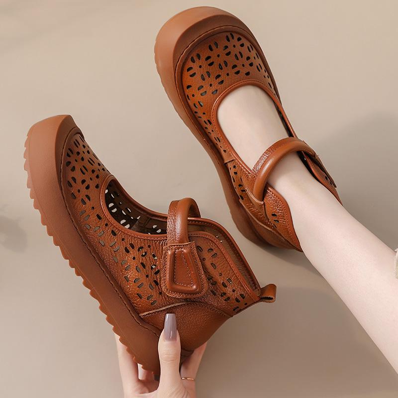 

Новые ботинки с вырезами на толстой подошве женские туфли из натуральной кожи летние неглубокие ботильоны женские босоножки на ремешках ботильоны женские туфли босиком 35