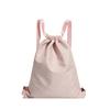 Schoolbag solid color Korean version drawstring retro versatile large capacity backpack female niche simple fashion personalized backpack