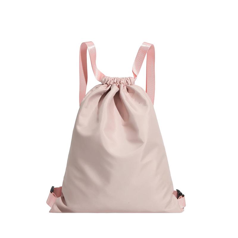 Schoolbag solid color Korean version drawstring retro versatile large capacity backpack female niche simple fashion personalized backpack