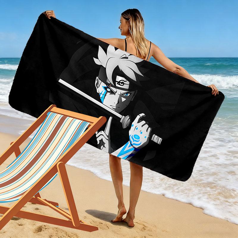 Naruto Anime Print Beach Towel, Large Soft Quick Dry Towel for Beach Camping Swimming