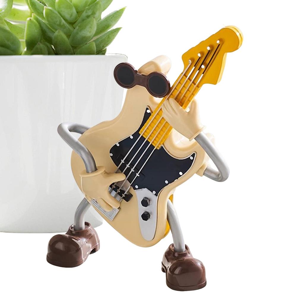 Creative Abstract Miniature Guitar Ornaments Miniature Mini Guitarists Instrument Decoration Guitar Statue Desktop Decoration