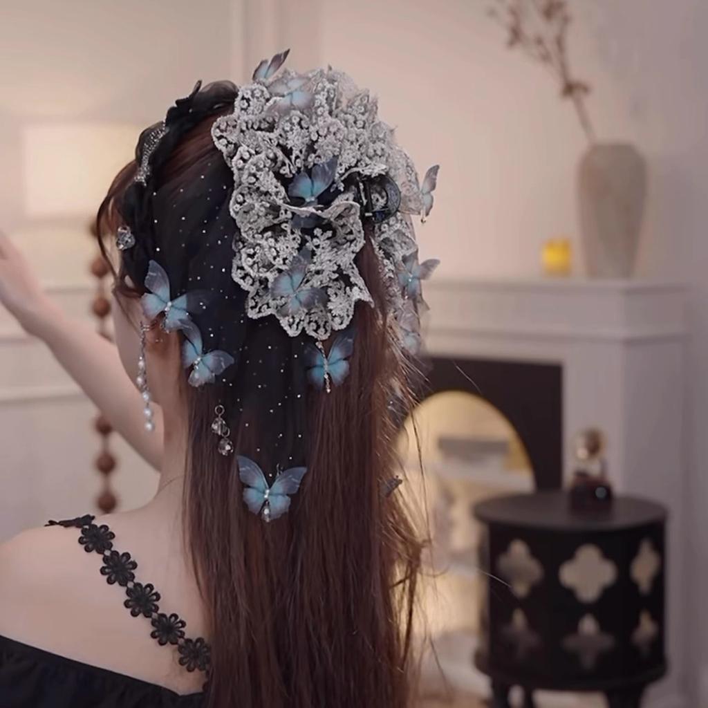 Fashion Big Hair Clip Trend Hairpins Butterfly Yarn Barrette Headband For Women Girl Korea Trend Hair Accessories Jewelry