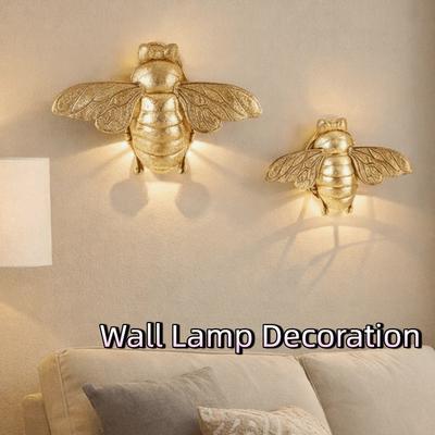 Creative 3D Golden Bee Wall Sculpture Handcrafted Hanging Golden Bee Ornament Decorative Resin Animal Sculpture Children's Room