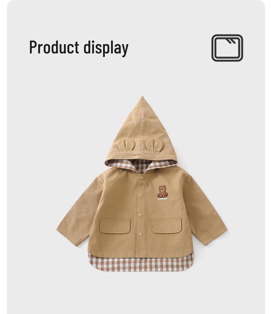 DUUDUU Kids' Double-Sided Spring Windbreaker - Korean Style Toddler Jacket