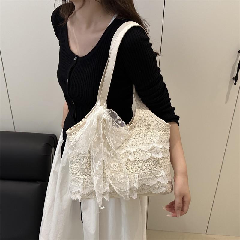 

Casual vacation sweet wind tote bag simple trend fairy women shoulder bag niche lace messenger bag