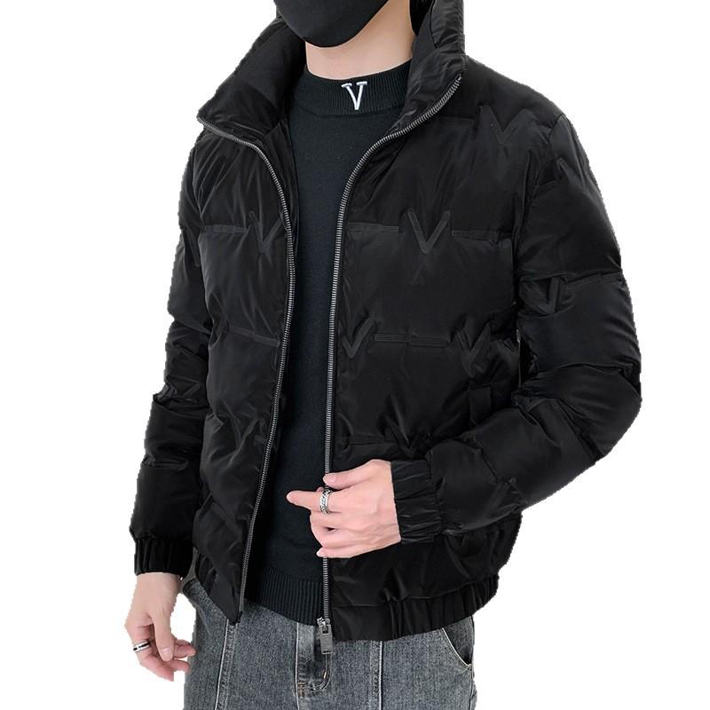 Winter Wear New Down Jacket Men's Stand Up Collar Trend Solid Color Versatile Youth Down Jacket Handsome Warm Bread Jacket Jacket