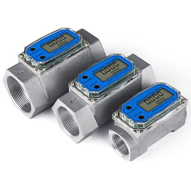 Liquid Flow Sensor Meter Flowmeter with LCD Display for Diesel-Fuel Water 1in/2in/2.5in/3in Electronic Turbine-Flowmeter