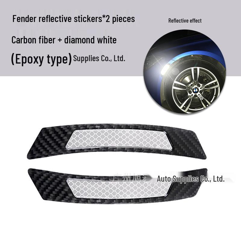 Car Reflective Carbon Fiber Wheel Arch Scratch Cover - Fluorescent Night Decoration Sticker