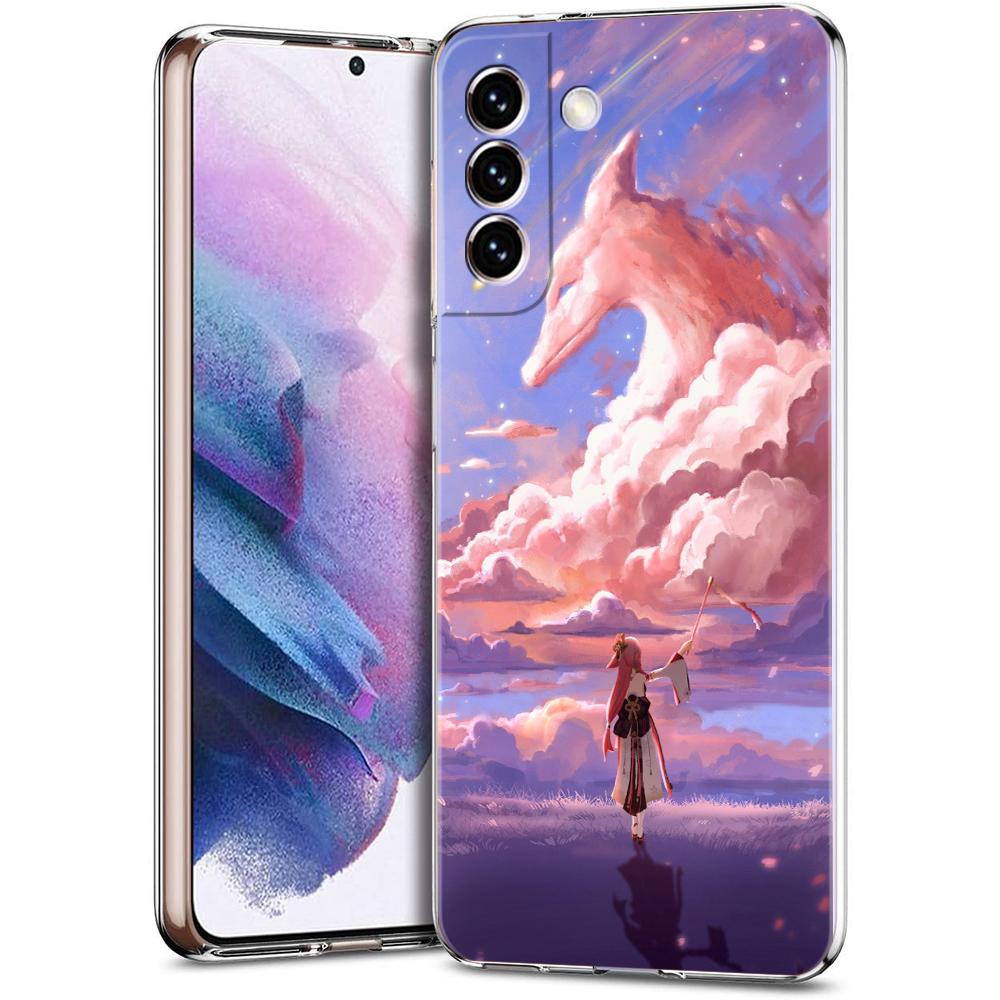 Genshin Impact Game Landscape Phone Case For Samsung Galaxy S24 Plus S23 S22 S21 S20 FE Ultra 5G S10 S10E S9 Soft Clear Cover