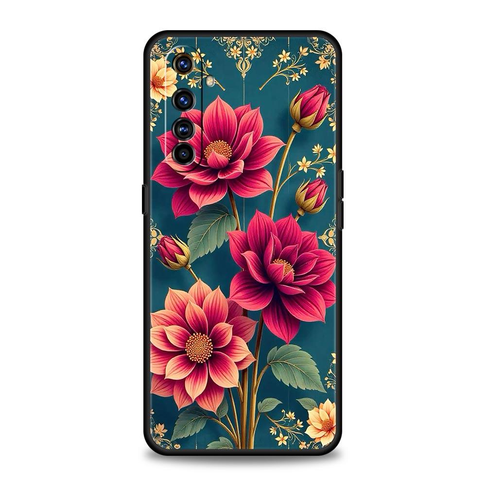 Abstract Plants Flower Soft TPU For Realme 13 12 11 10 9 Pro Plus GT3 GT2 C21 C25 C35 C53 C55 C67 Pro 5G Phone Case Cover Fundas