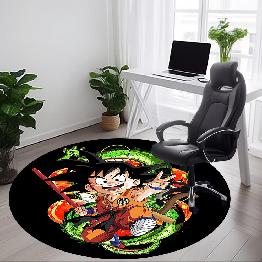 1pc Dragon Ball Z Goku Office Round Area Rug, Indoor Mat Suitable For Office,Bedroom Living Room Home Decor, Room Deco a0926163